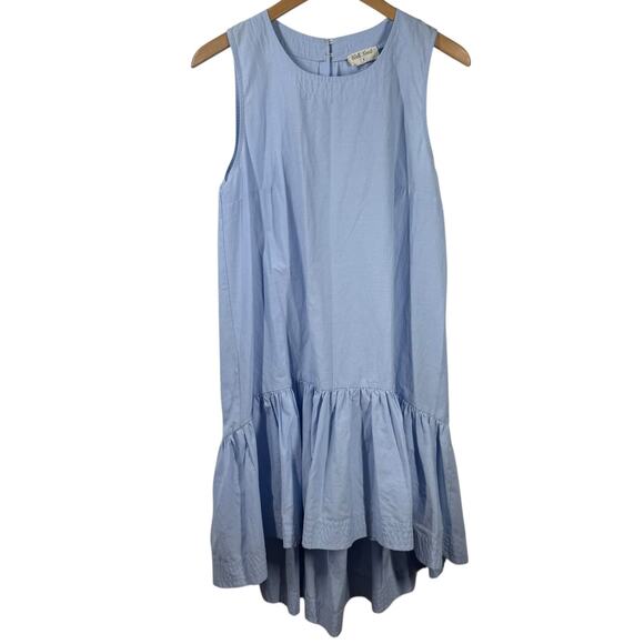 Well Need Dress Women M Blue Cotton Blend High Low Tank Spring Minimal Preppy - Picture 1 of 9